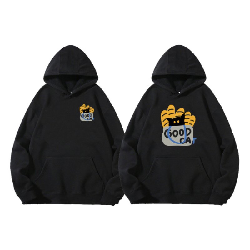 Good Cat Print Hoodie ユニセックス男女兼用 グッドキャット