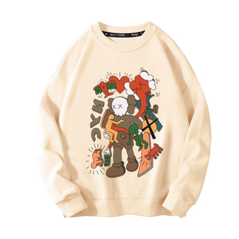 画像1: KAWS SESAME STREET Unisex Sweat Shirts Pullover ユニセックス 男女兼用 カウズ セサミストリート プリント スウェット トレーナー プルオーバー (1)
