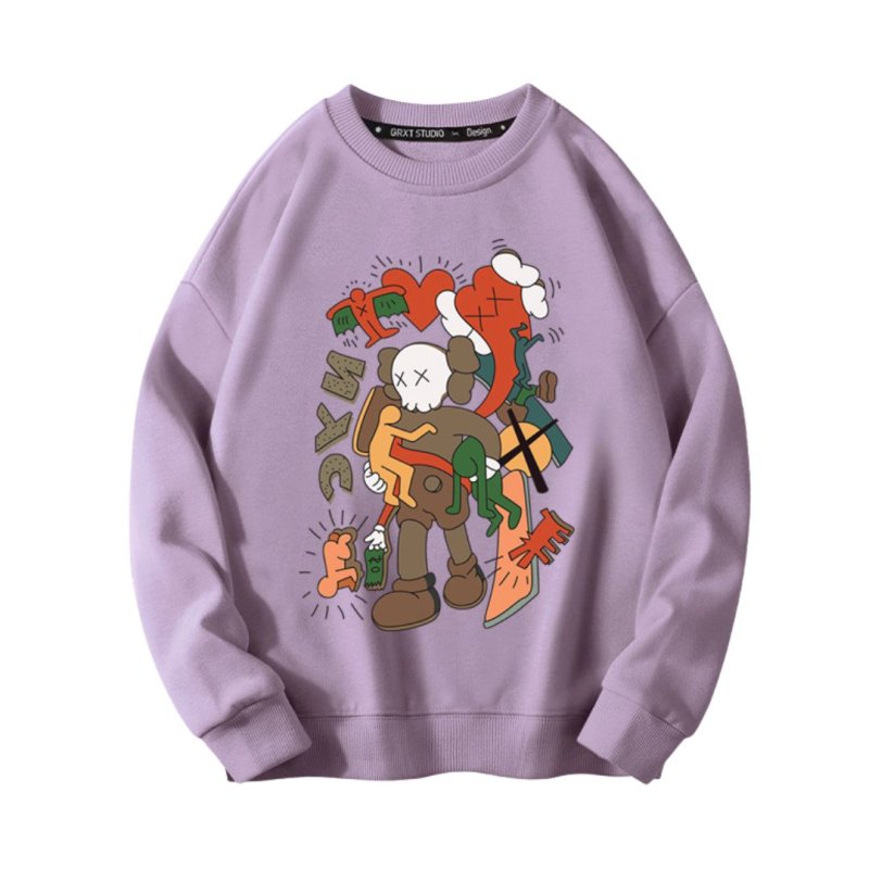 画像4: KAWS SESAME STREET Unisex Sweat Shirts Pullover ユニセックス 男女兼用 カウズ セサミストリート プリント スウェット トレーナー プルオーバー (4)