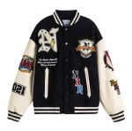 画像4: Clean fit short logo embroidered emblem stadium jacket baseball uniform jacket blouson ユニセックス 男女兼用 クリーンフィットショートロゴ刺繍エンブレムスタジャン スタジアムジャンパー  ジャケットブルゾン (4)