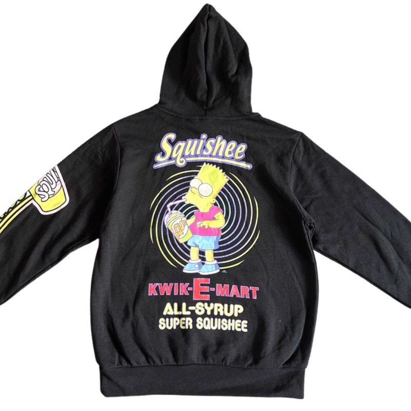 画像1: Unisex Drink Bart Simpson print hoodie ユニセックス男女兼用ドリンクバートシンプソンプリント フーディ (1)