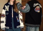 画像5: Clean fit short logo embroidered emblem stadium jacket baseball uniform jacket blouson ユニセックス 男女兼用 クリーンフィットショートロゴ刺繍エンブレムスタジャン スタジアムジャンパー  ジャケットブルゾン (5)