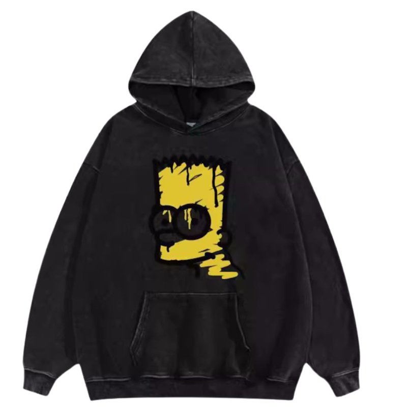画像1: The Simpsons Bart Simpson Sunglasses Print Vintage Style Hoodie　ユニセックス男女兼用 シンプソンズバートシンプソプリントフーディ スウェット パーカートレーナー (1)