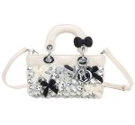 画像1: Hidden Crystal Kitty Quilted Mini Tote Shoulder Crossbody Bag クリスタル隠れキティーレザーキルティングミニスモールトートショルダークロスボディバッグ (1)