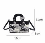 画像7: Hidden Crystal Kitty Quilted Mini Tote Shoulder Crossbody Bag クリスタル隠れキティーレザーキルティングミニスモールトートショルダークロスボディバッグ (7)