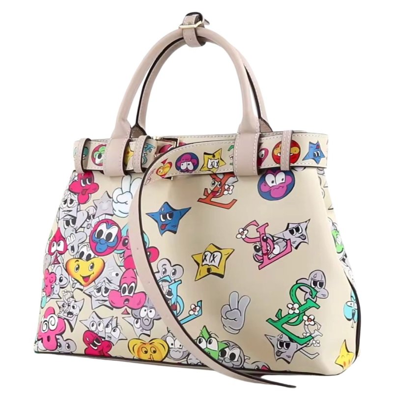 画像3: Pop print leather tote shoulder/crossbody bag  男女兼用ユニセックスポップ柄プリントレザートートショルダークロスボディバッグ (3)