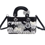画像2: Hidden Crystal Kitty Quilted Mini Tote Shoulder Crossbody Bag クリスタル隠れキティーレザーキルティングミニスモールトートショルダークロスボディバッグ (2)