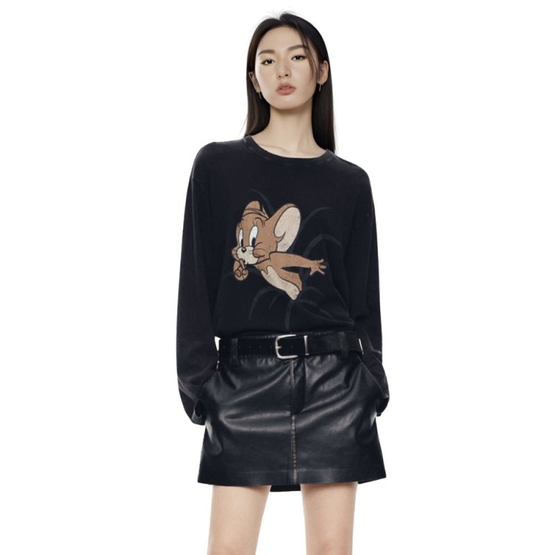 画像2: Vintage Tom and jerry Print Long sleeve tshirts pullover sweatshirt ヴィンテージ風 古着風 トム＆ジェリー トムとジェリー プルオーバー ロングスリーブTシャツ プルオーバー (2)