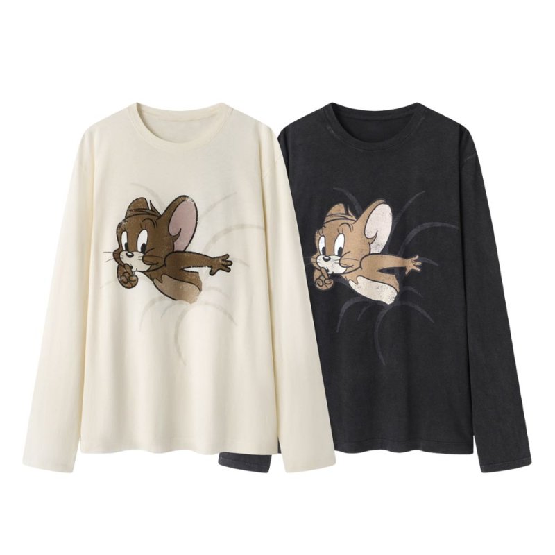画像5: Vintage Tom and jerry Print Long sleeve tshirts pullover sweatshirt ヴィンテージ風 古着風 トム＆ジェリー トムとジェリー プルオーバー ロングスリーブTシャツ プルオーバー (5)