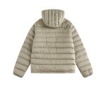 画像8: Unisex Lightweight grey ribbed hooded Zip-Up Down Jacket coat  　ユニセックス 男女兼用グレーリブフード付き軽量ジップアップダウンジャケットコート (8)