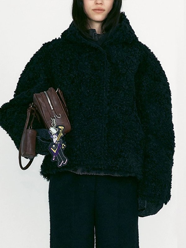 画像3: Reversible Mouton Toggle Button Short Duffle Coat Jacket　リバーシブルムートントグルボタンショート丈ダッフルコートジャケット (3)