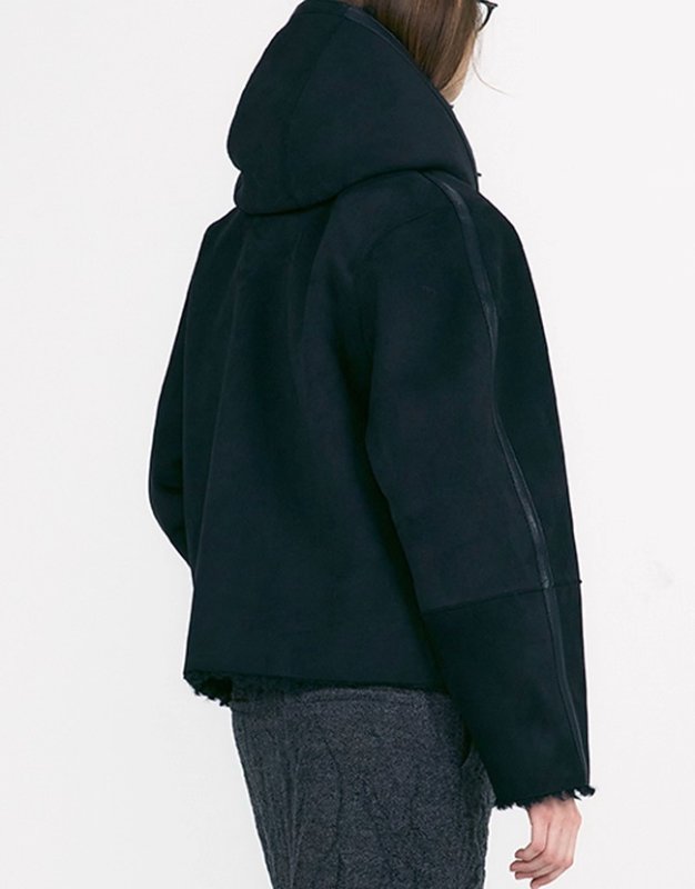 画像4: Reversible Mouton Toggle Button Short Duffle Coat Jacket　リバーシブルムートントグルボタンショート丈ダッフルコートジャケット (4)