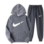 画像1: Broken Swoosh Sweatsuit Set Sweatshirt & Pants　ユニセックス男女兼用 ブロークンスウォッシュフーディスウェットセットアップ スウェット＆パンツ (1)