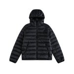 画像6: Unisex Lightweight grey ribbed hooded Zip-Up Down Jacket coat  　ユニセックス 男女兼用グレーリブフード付き軽量ジップアップダウンジャケットコート (6)