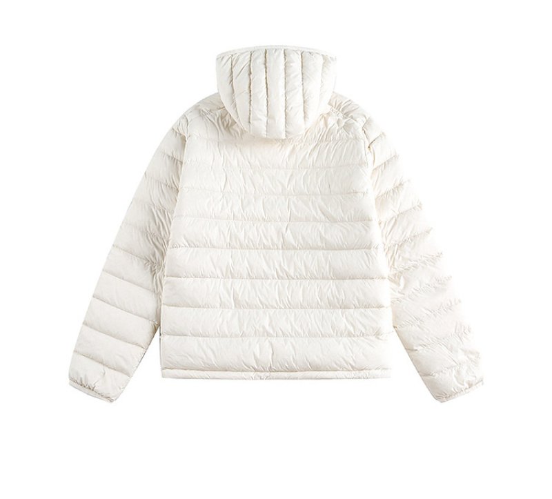 画像11: Unisex Lightweight grey ribbed hooded Zip-Up Down Jacket coat  　ユニセックス 男女兼用グレーリブフード付き軽量ジップアップダウンジャケットコート (11)