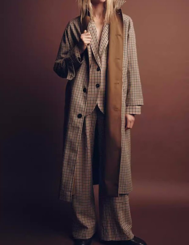 画像9: Gun club check reversible long lapel style long coat　ガンクラブチェックリバーシブルロングコートジャケット (9)