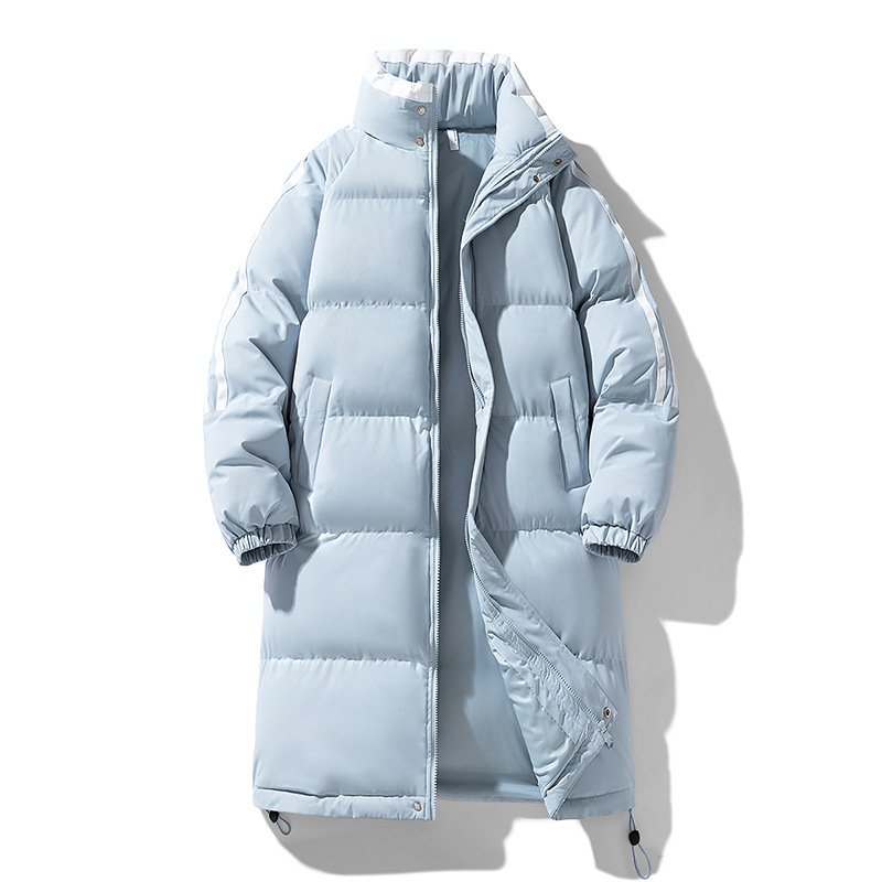 画像3: Three-stripe stand-collar long down coat Down Jacket  ユニセックス 男女兼用 スリーストライプスタンドカラーロングダウンコートベンチコート (3)