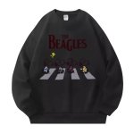 画像2: Snoopy the beagles Beatles Abbey Road Print Sweat shirts ユニセックス男女兼用 ザビーグルズ アビーロードスヌーピー スウェット トレーナー (2)