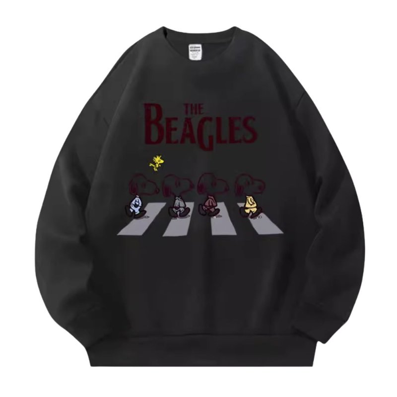 画像2: Snoopy the beagles Beatles Abbey Road Print Sweat shirts ユニセックス男女兼用 ザビーグルズ アビーロードスヌーピー スウェット トレーナー (2)