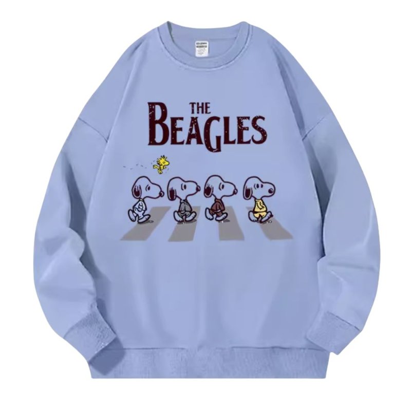 画像6: Snoopy the beagles Beatles Abbey Road Print Sweat shirts ユニセックス男女兼用 ザビーグルズ アビーロードスヌーピー スウェット トレーナー (6)