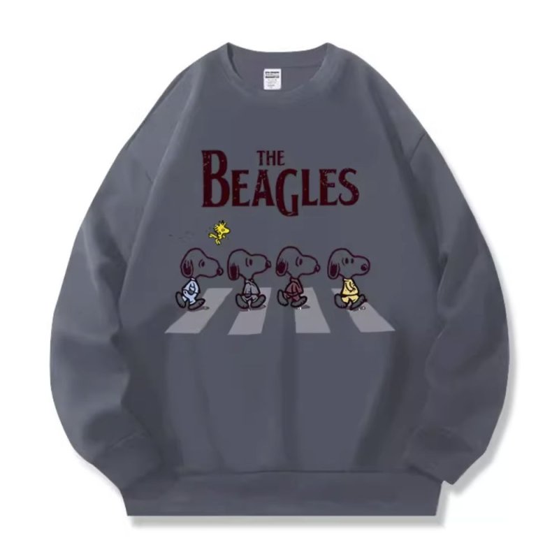 画像7: Snoopy the beagles Beatles Abbey Road Print Sweat shirts ユニセックス男女兼用 ザビーグルズ アビーロードスヌーピー スウェット トレーナー (7)