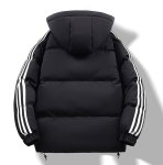 画像6: 3 Stripe Down Short Hoodie Coat Jacket ユニセックス 男女兼用 スリーストライプショート丈フーディダウンコートベンチコート (6)