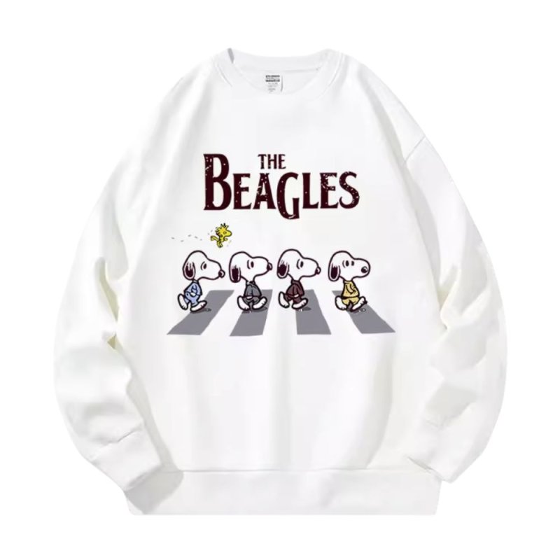 画像1: Snoopy the beagles Beatles Abbey Road Print Sweat shirts ユニセックス男女兼用 ザビーグルズ アビーロードスヌーピー スウェット トレーナー (1)