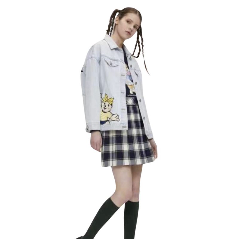 画像2: Fashionable bear denim G Jean jacket 　ファッショナブルデニムGジャン ジャケット (2)