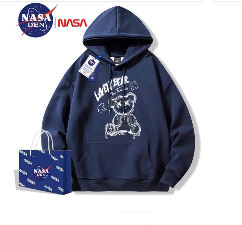 画像3: NASA Muddy Bear Print Hoodie　 ユニセックス男女兼用 ナサ×ヌーディベア プリント スウェット パーカートレーナー (3)