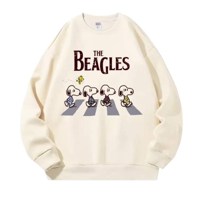 画像3: Snoopy the beagles Beatles Abbey Road Print Sweat shirts ユニセックス男女兼用 ザビーグルズ アビーロードスヌーピー スウェット トレーナー (3)