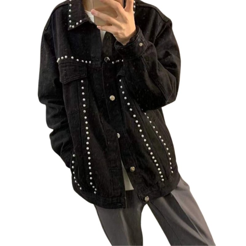 画像2: Denim jacket with pearl G Jean jacket 　パール付きデニムGジャン ジャケット (2)