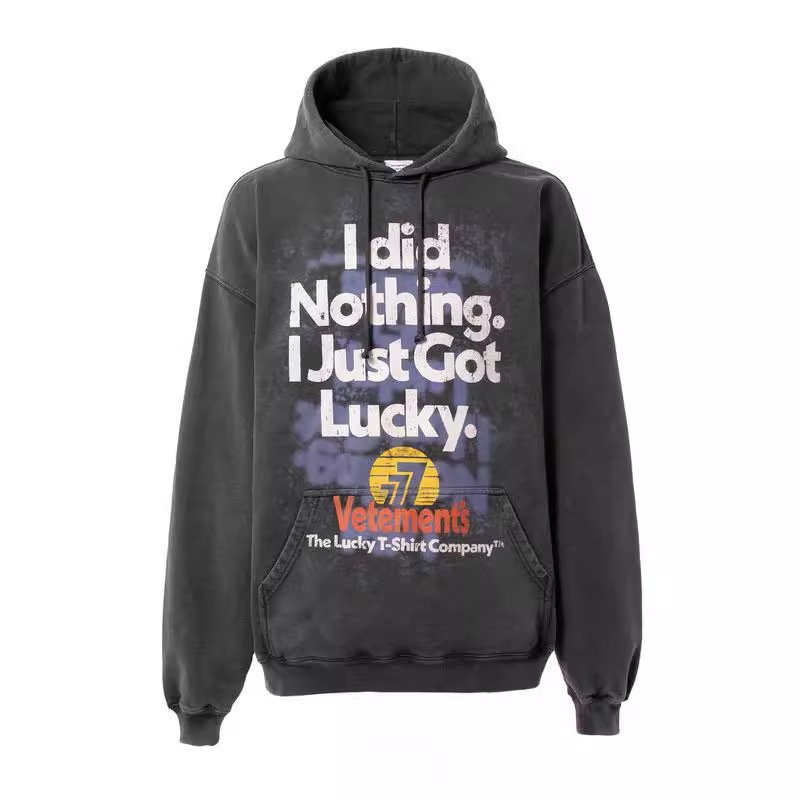 画像1: Retro Vintage Style Lucky777 Hip Hop Hoodie　ユニセックス男女兼用レトロヴィンテージスタイルLucky777ヒップホップフーデスウェット  (1)