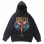 画像1: Nirvana Angel Love Earth Print Hoodie　ユニセックス男女兼用ニルヴァーナエンジェルラブアースプリントフーディスウェット  (1)