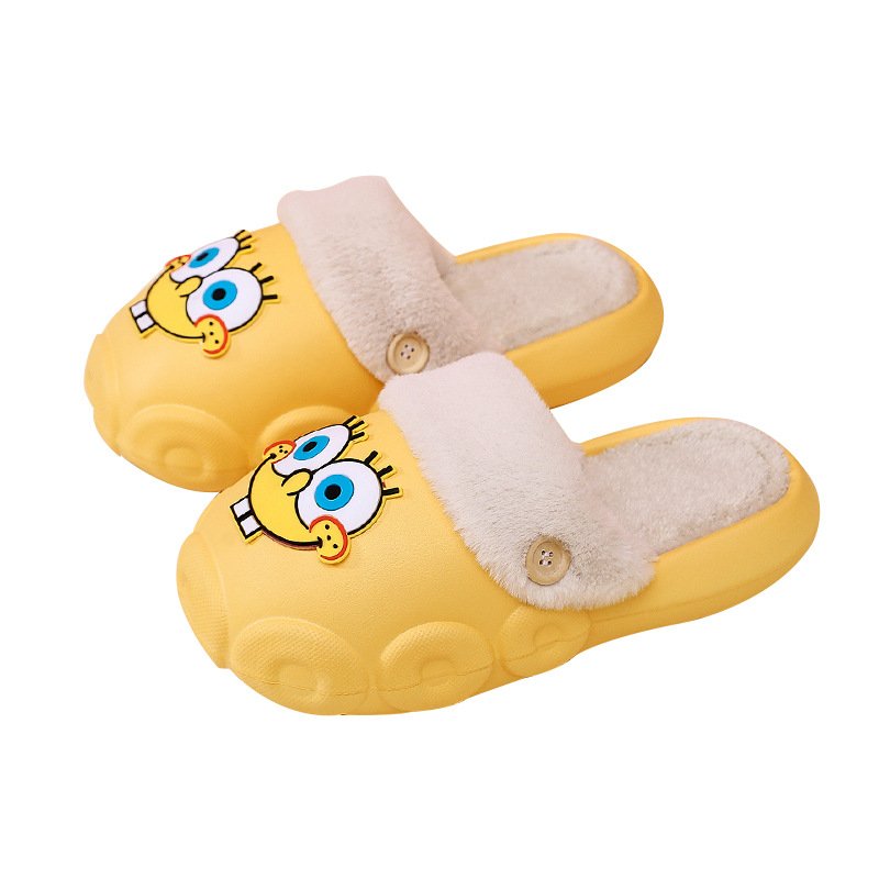 画像1: Spongebob & Patrick Fur Non-Slip Sandal Slippers shoes   ユニセックス男女兼用スポンジボブ＆パトリックファー滑り止め付きサンダルスリッパシューズ (1)