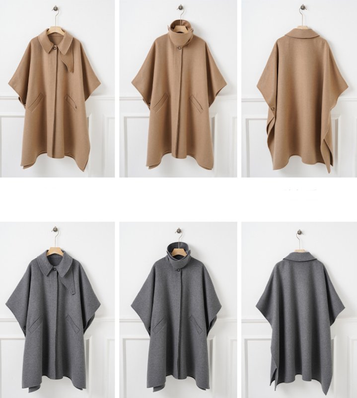画像16: Long double-sided wool long coat　ダブルサイドウールロングコートジャケットマント (16)
