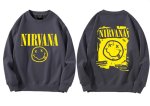 画像3: Unisex Nirvana x Smile long sleeve sweatshirts  男女兼用  ユニセックスニルヴァーナ×スマイルプリント 長袖スウェットシャツ  トレーナー (3)