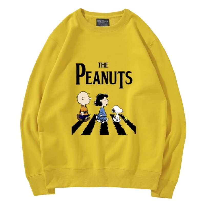 画像5: Unisex THE PEANUTS logo x Snoopy long sleeve sweatshirts  男女兼用  ユニセックスTHE PEANUTS logo×スヌーピープリント 長袖スウェット  トレーナー (5)