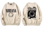 画像2: Unisex Nirvana x Smile long sleeve sweatshirts  男女兼用  ユニセックスニルヴァーナ×スマイルプリント 長袖スウェットシャツ  トレーナー (2)