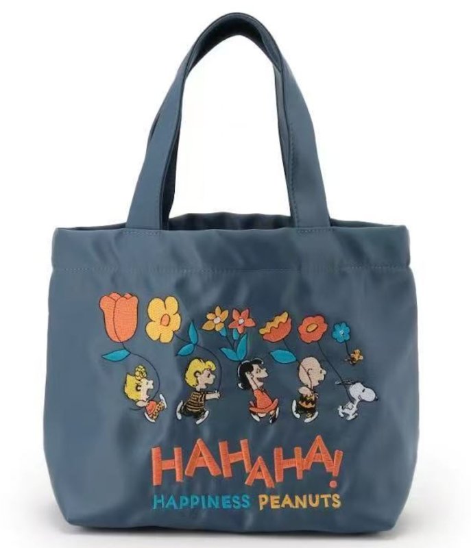 画像3: Snoopy & Friends Embroidered Tote Shoulder Bag　スヌーピー＆フレンド刺繍トートショルダーショッピングエコバッグ (3)