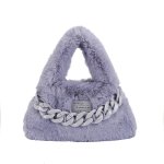 画像4: Fluffy fur trumpet colorful chain tote shoulder  Underarm bag　モコモコファートランペット型カラフルチェーン付きトートショルダーアンダーアームバッグ (4)