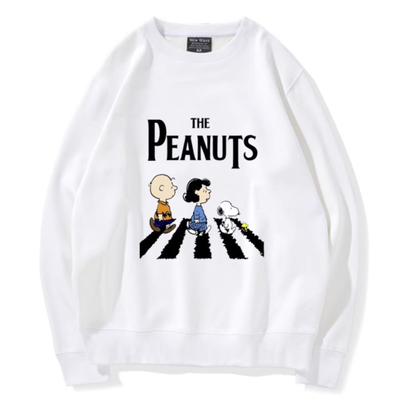 画像2: Unisex THE PEANUTS logo x Snoopy long sleeve sweatshirts  男女兼用  ユニセックスTHE PEANUTS logo×スヌーピープリント 長袖スウェット  トレーナー (2)