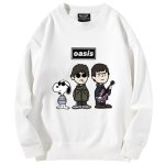画像2: Unisex Oasis Band x Snoopy Band Vintage Style Sweat Shirts Pullover  オアシス ×スヌーピー ヴィンテージスタイル 古着風 ヴィンテージ風 プリント スウェット トレーナー ユニセックス 男女兼用 バンド (2)