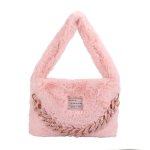 画像4: Fluffy colorful fur tote shoulder bag with chain　モコモコファーカラフルチェーン付きトートショルダーアンダーアームバッグ (4)