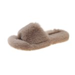画像1: Unisex Faux sheep fur sandal slippers slide 男女兼用 キッズサイズあり フェイクムートン シープスキンファー エコファー モコモコ サンダル スリッパ  (1)