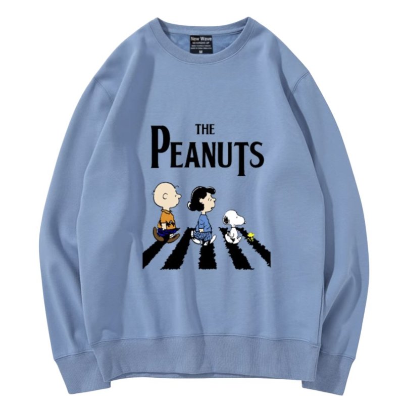 画像6: Unisex THE PEANUTS logo x Snoopy long sleeve sweatshirts  男女兼用  ユニセックスTHE PEANUTS logo×スヌーピープリント 長袖スウェット  トレーナー (6)