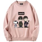 画像3: Unisex Oasis Band x Snoopy Band Vintage Style Sweat Shirts Pullover  オアシス ×スヌーピー ヴィンテージスタイル 古着風 ヴィンテージ風 プリント スウェット トレーナー ユニセックス 男女兼用 バンド (3)