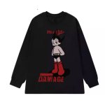 画像1: Vintade Unisex Astro Boy Print Crew Neck Long Sleeve Tshirts Sweatshirt Pullover 男女兼用 ヴィンテージ風 ラウンドネック アストロボーイ鉄腕アトムプリント ロングスリーブTシャツ 長袖スウェット トレーナー プルオーバー (1)