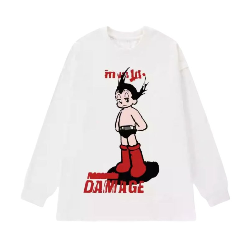 画像2: Vintade Unisex Astro Boy Print Crew Neck Long Sleeve Tshirts Sweatshirt Pullover 男女兼用 ヴィンテージ風 ラウンドネック アストロボーイ鉄腕アトムプリント ロングスリーブTシャツ 長袖スウェット トレーナー プルオーバー (2)