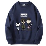 画像1: Unisex Oasis Band x Snoopy Band Vintage Style Sweat Shirts Pullover  オアシス ×スヌーピー ヴィンテージスタイル 古着風 ヴィンテージ風 プリント スウェット トレーナー ユニセックス 男女兼用 バンド (1)