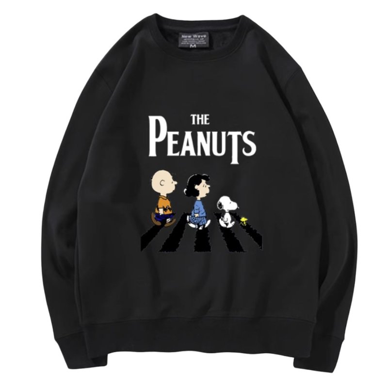 画像4: Unisex THE PEANUTS logo x Snoopy long sleeve sweatshirts  男女兼用  ユニセックスTHE PEANUTS logo×スヌーピープリント 長袖スウェット  トレーナー (4)